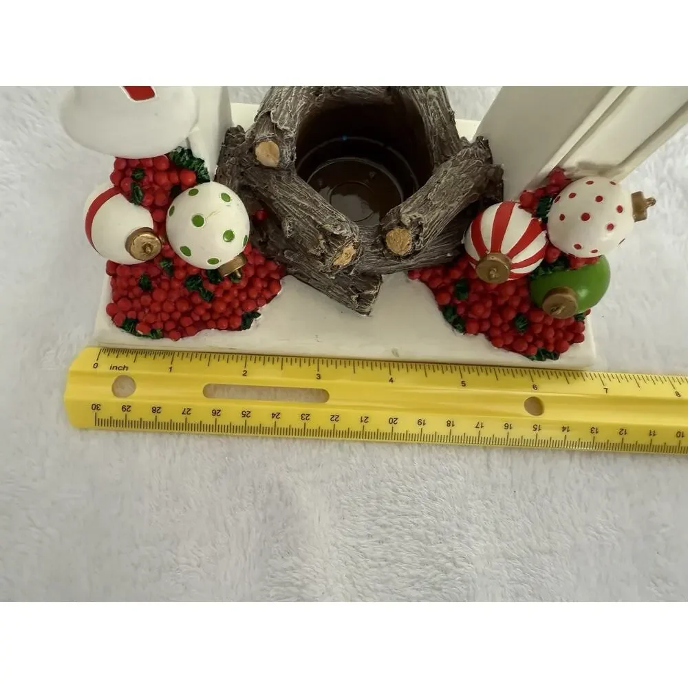 Yankee Candle Christmas Mantle Fireplace Stockings 10” Tea Light Tart Wax Warmer